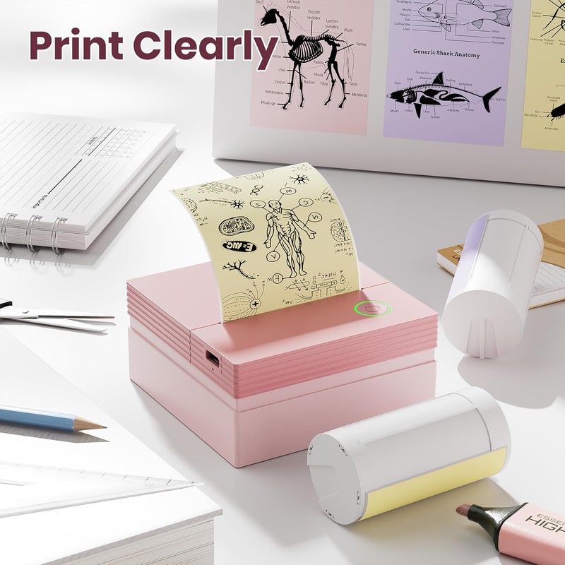 ETIKEZ Genuine Self-Adhesive Thermal Printer Stickers, Compatible with PM290C Mini Sticker Printer, Black on White, 54mmx3.2m Sticker Paper for Journal, Study, Photos, 3 Rolls, Yellow/Pink/Purple - Image 4